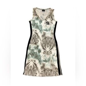 Sportalm Kitzbühel Reptile Tank Dress 40 Tie Dye Green Snake Print Sport Y2K L